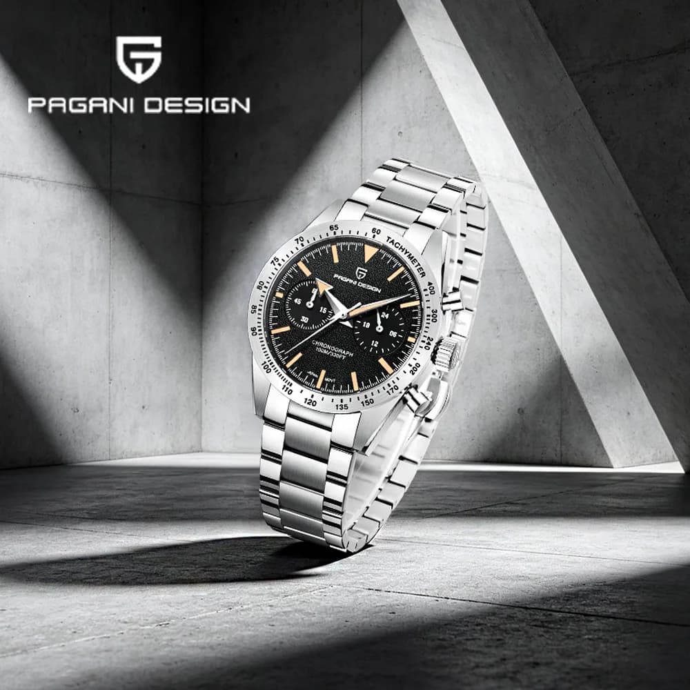 2026Men's Watch Pagani Design Business Quartz Watch VK64 Sports Chronograph Men's AR Sapphire Mirror Stainless Steel Strap 10BAR