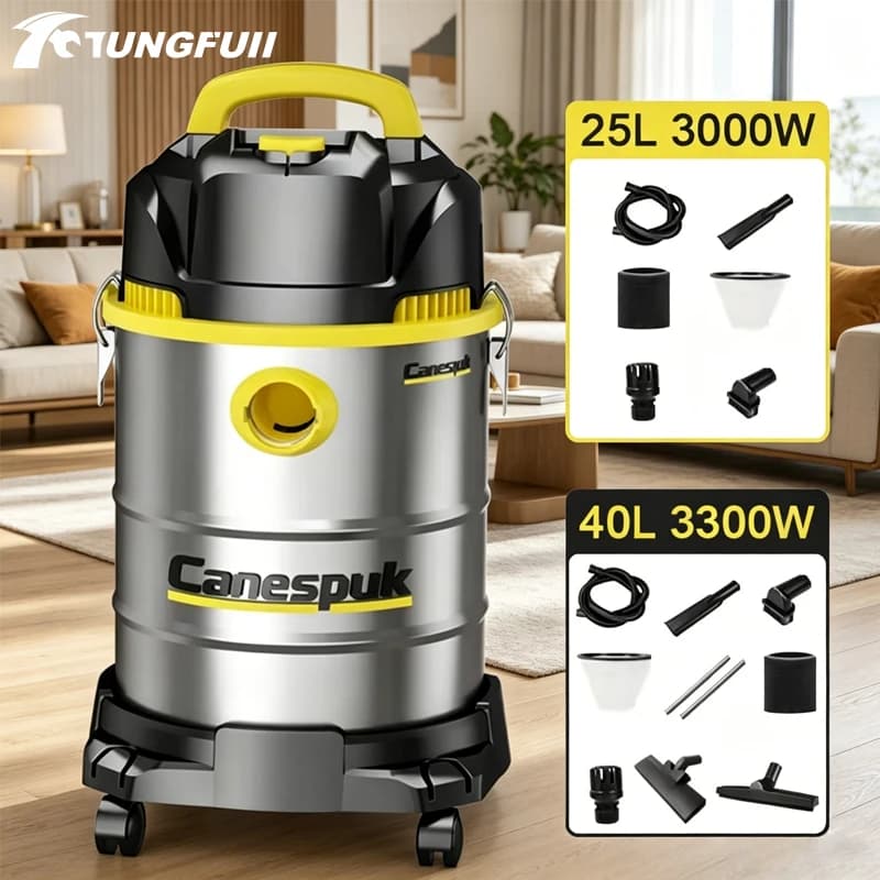 Aspirapolvere ad alta potenza di aspirazione 25L/40L, aspirazione a umido e a secco, soffiante 3 in 1, per autolavaggio, negozio, hotel, garage, officina, casa, uso commerciale