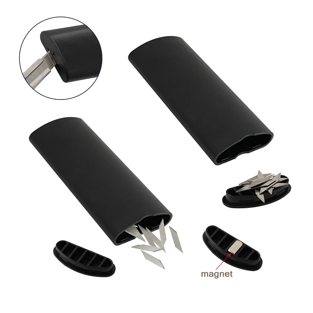 EHDIS 2/4/6pcs 30 ° Snap Off Art Knife Waste Blade Container Car Vinyl Film Cutter lama di smaltimento scatola di raccolta magnetica