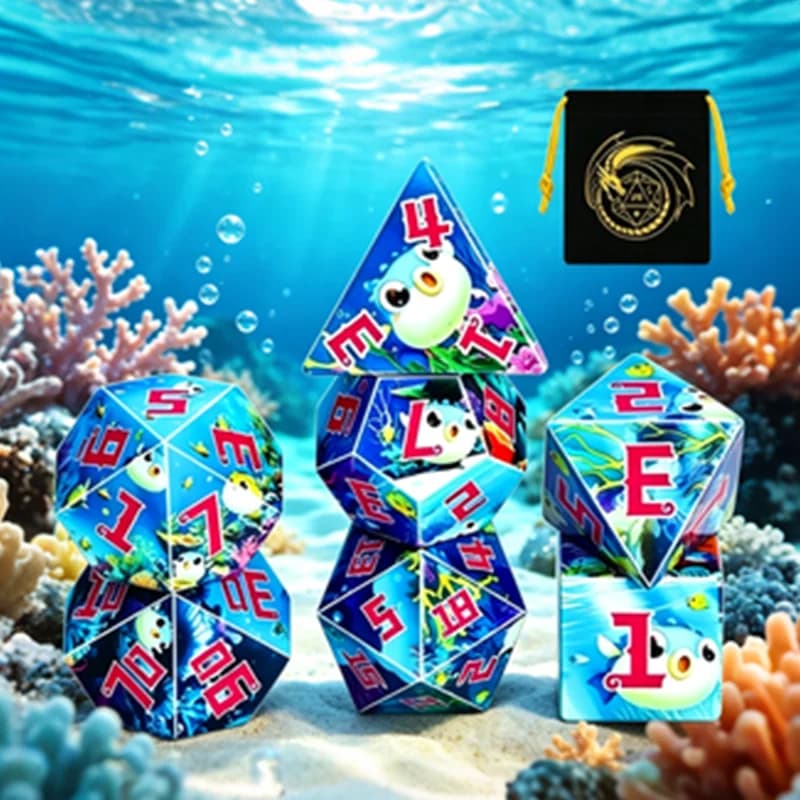 Set di dadi Ocean D6, adatto per giochi da tavolo, giochi di ruolo, Dungeons&Dragons e altro ancora