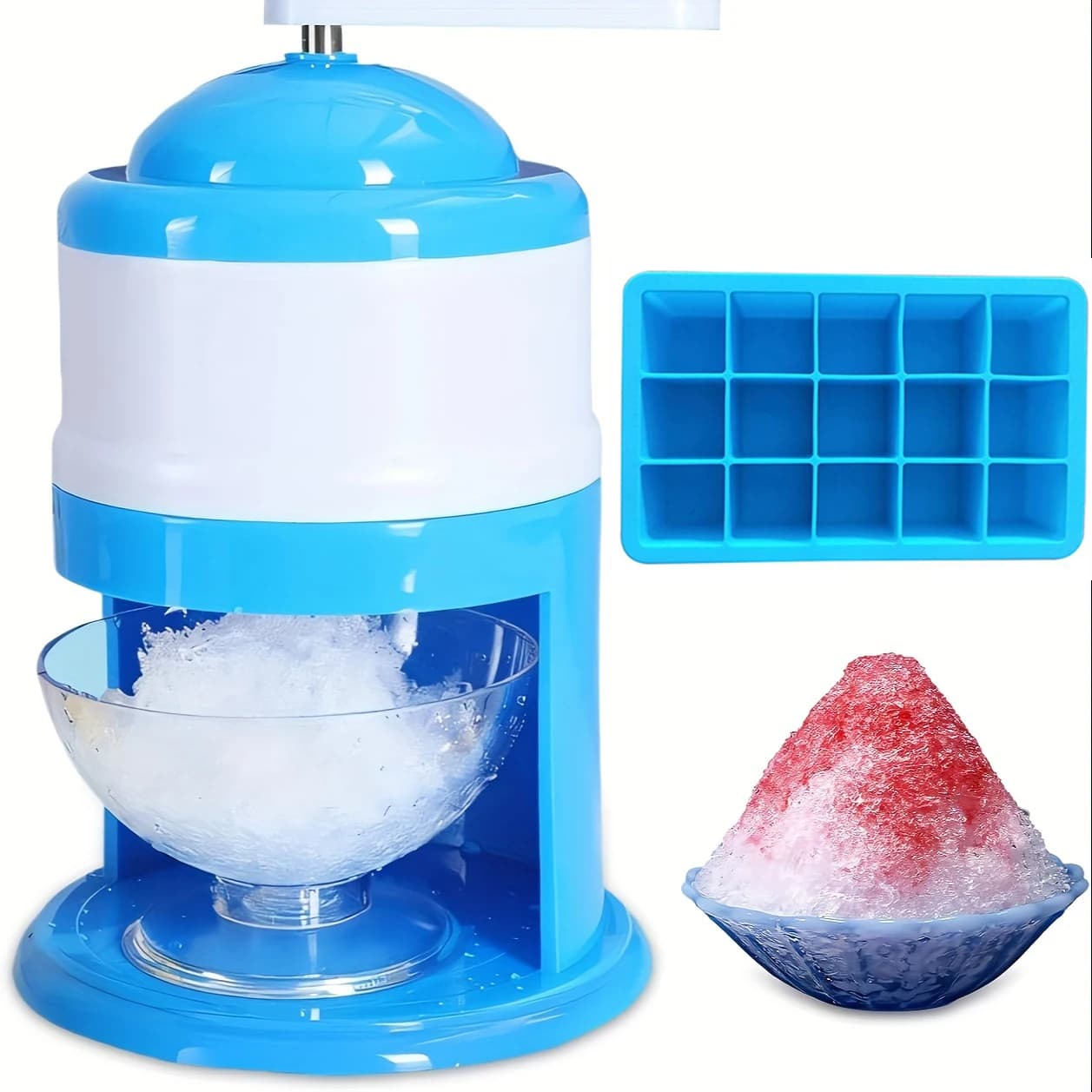 Macchina portatile per cono di neve a manovella Macchina per ghiaccio tritato manuale perfetta per feste estive e utensili da cucina per la produzione di granite