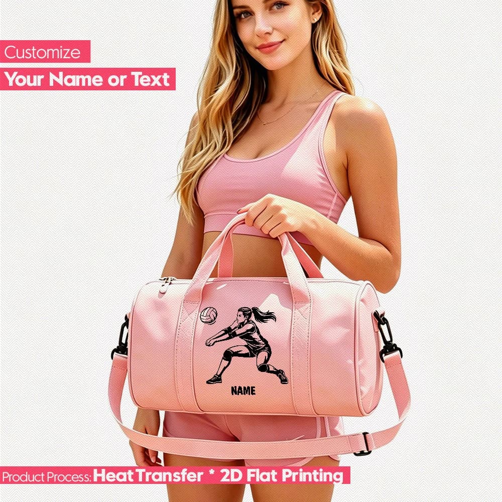Personalized‑Name Volleyball Duffle Bag, Adjustable Straps, for Sports, Travel, Commute, Birthday & Holiday Gift