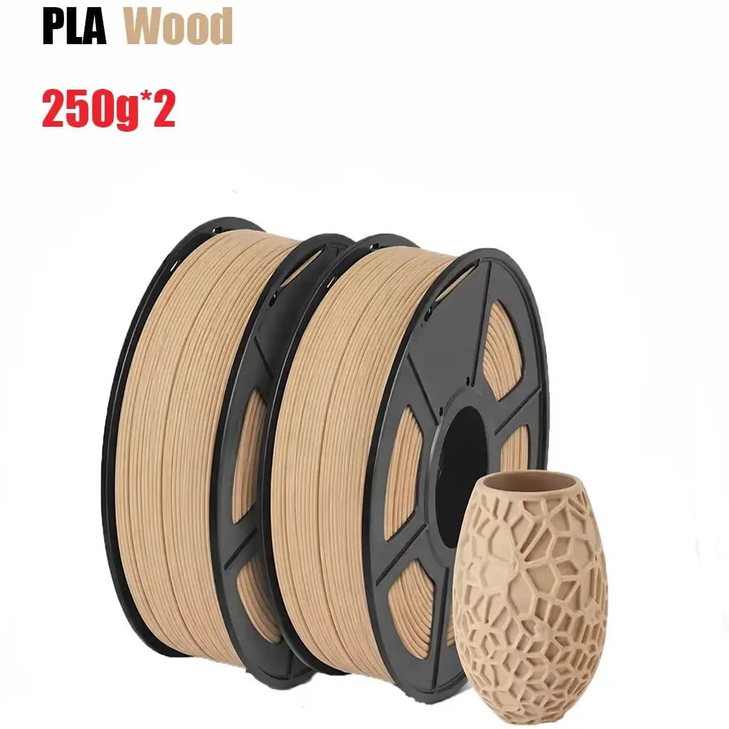 PLA Filament for 3D Printer, 3D Printing, Dimensional Accuracy, +/- 0.02mm, Wood Color, 1,75mm, 250g, 500g