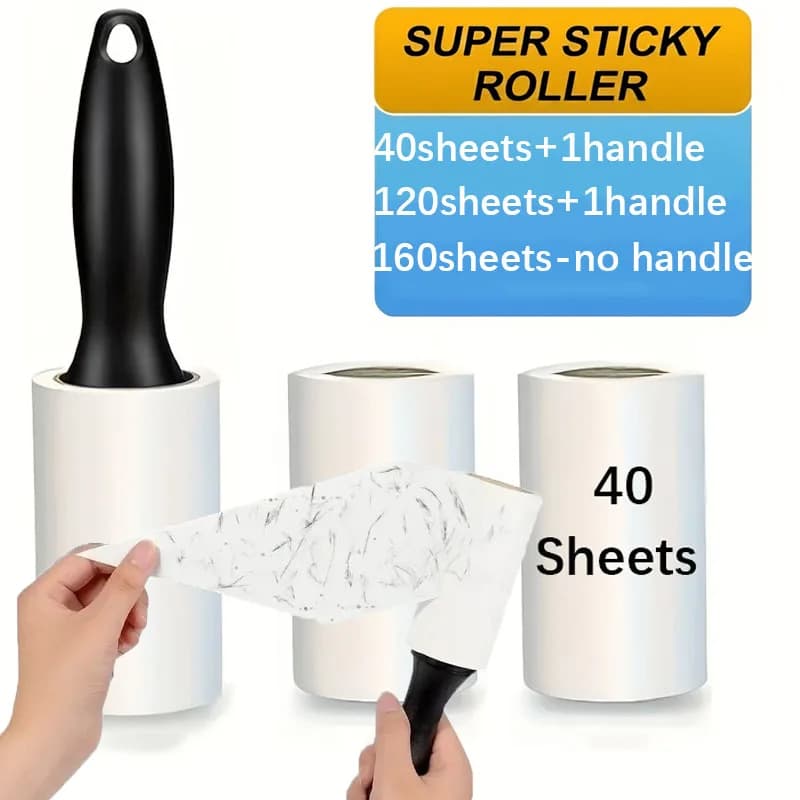 Pet Hair Removal Disposable Tear Extra-Sticky Lint Roller Dog Cat Hair Remover for Clothes & Furniture Household Cleaning Tools