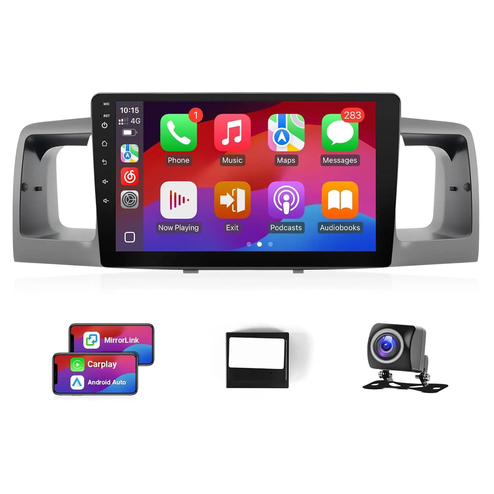 Schermo da 9 Pollici per Stereo Corolla con Carplay, Android Auto, GPS e Telecamera di Retromarcia (per Corolla 2003-2008 con JBL, 2+32G)