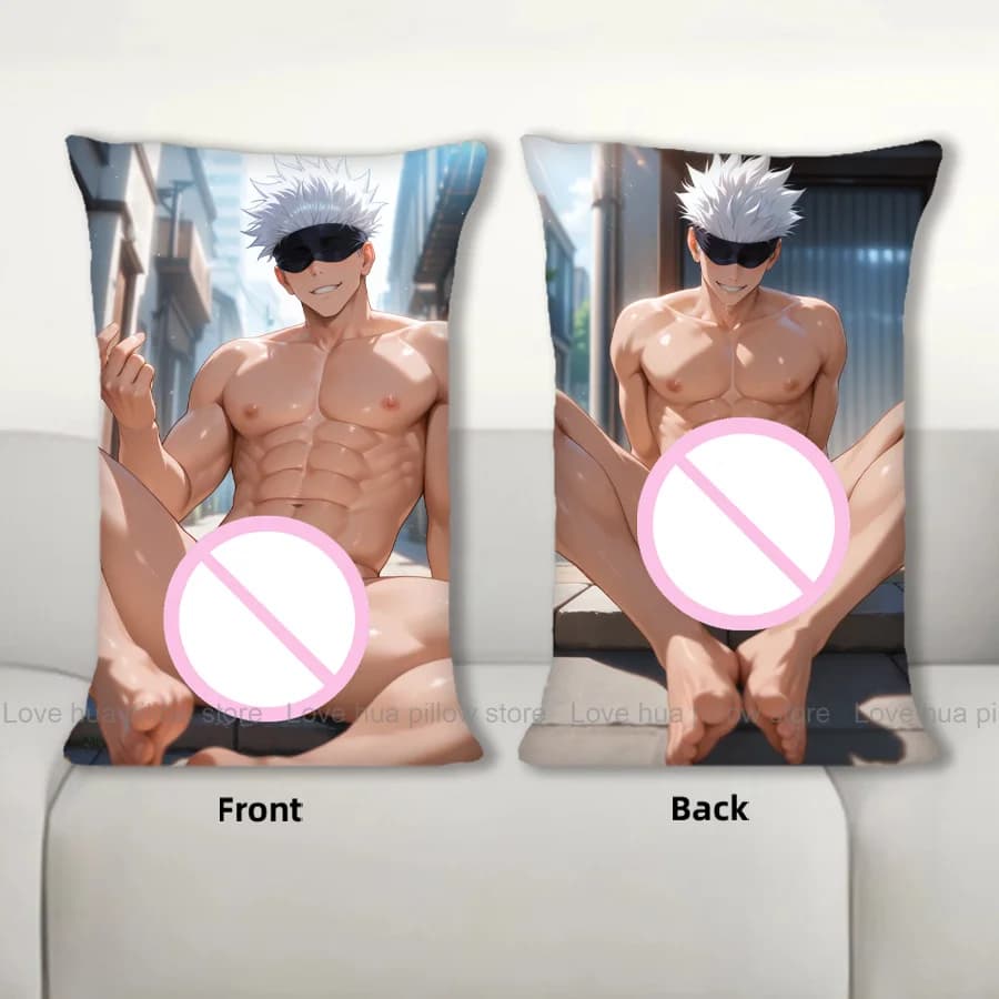 Dakimakura Anime Satoru Gojo Federa per cuscino Cuscino per divano Stampa fronte-retro Federa per cuscino 40X60 cm