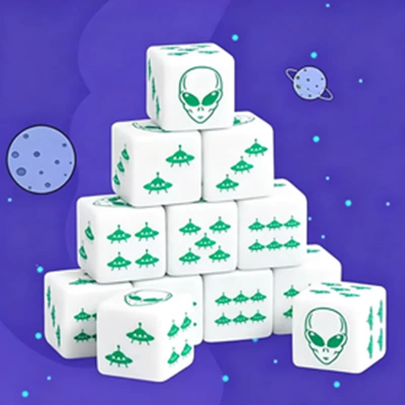 Set di dadi Alien D6, adatti per giochi da tavolo, giochi di ruolo, Dungeons & Dragons e altro, disponibili con sconto per eventi.
