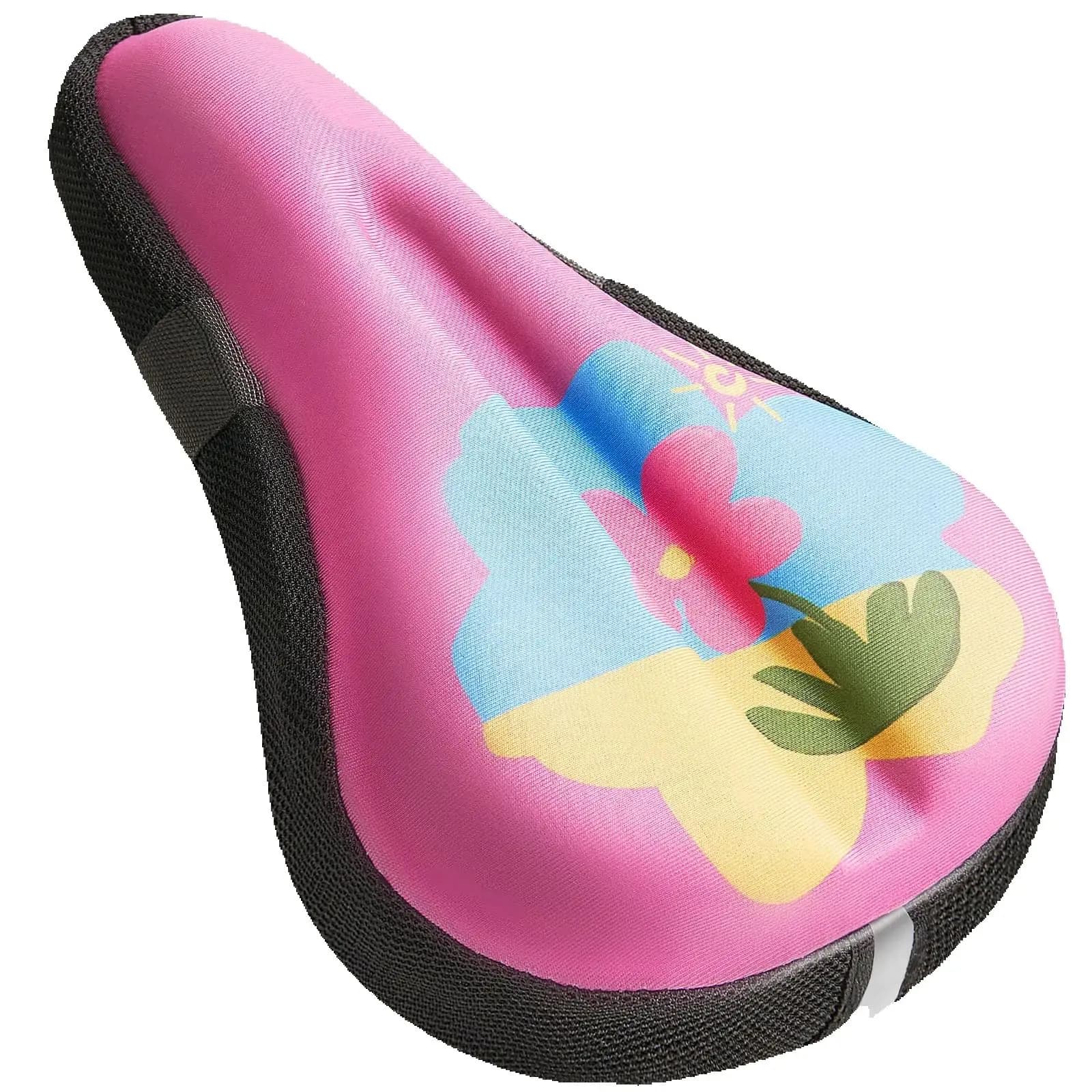 Cuscino per sedile bici per ragazze, coprisedile per bici imbottito in gel, memory foam in gel traspirante e extra morbido, cuscino per bicicletta rosa 9"x 6"