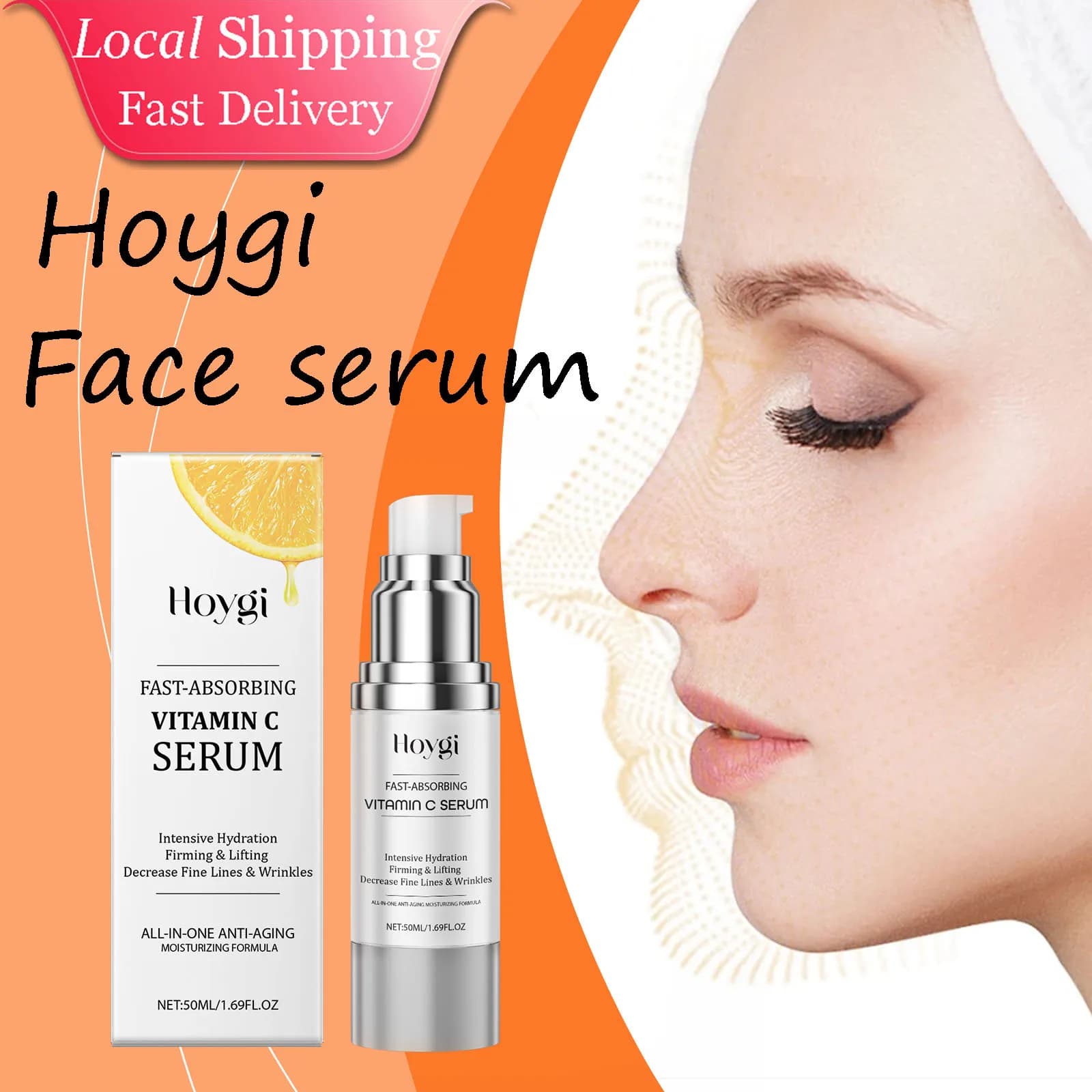 Hoygi Serum Face to Vitamin C Moisturizing Reduces Thin Lines Reduce Pores Lifting Serum Non Fat Shaking Face For Skin Tone