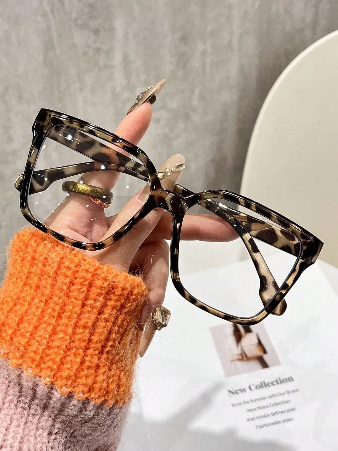 Occhiali da vista da donna neri a montatura intera a occhi di gatto, 1 pezzo, leggeri, con lenti trasparenti, alla moda, accessori di tendenza per tutti i giorni