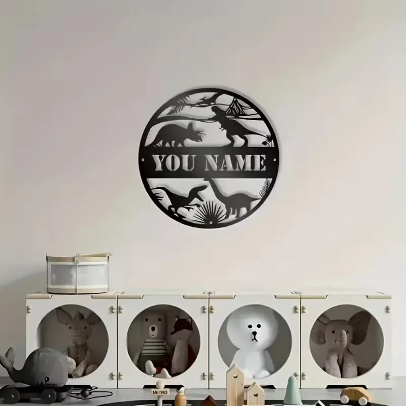 Custom Metal Wall Decoration with Fantasy Theme Dinosaurs, Suitable for Children's Party/Decoration for Home and Asylum/ Birthday Gift Baskets
