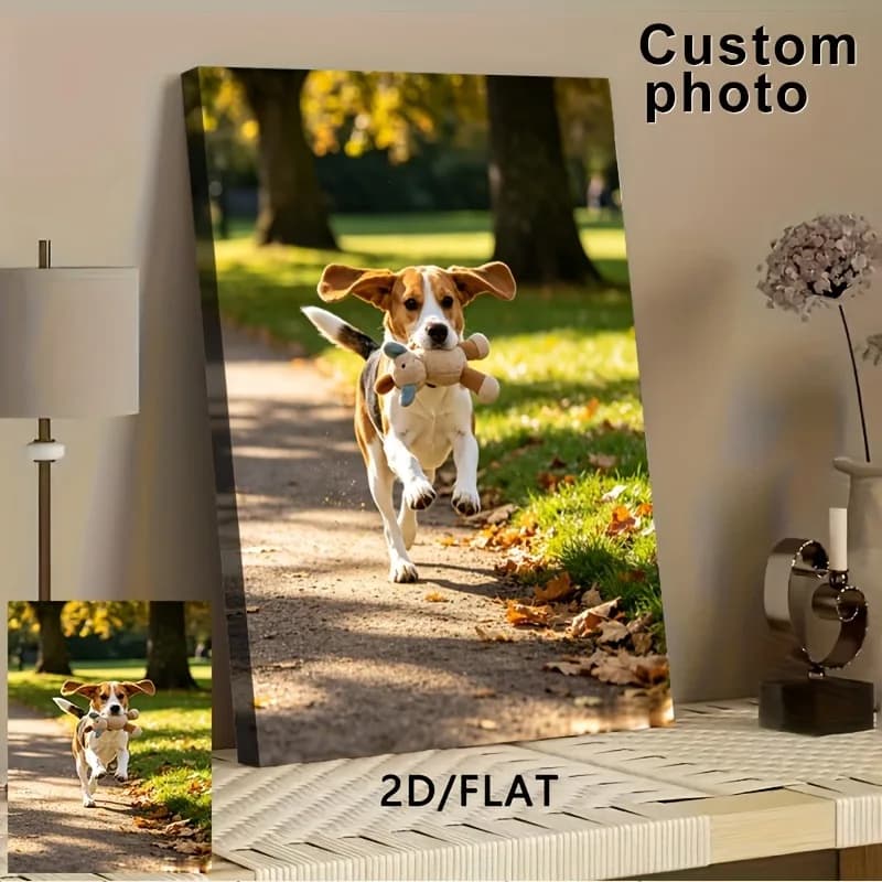 Customizable wooden frame canvas art, personalized canvas photo made just for you, perfect for wall decor and as a gift