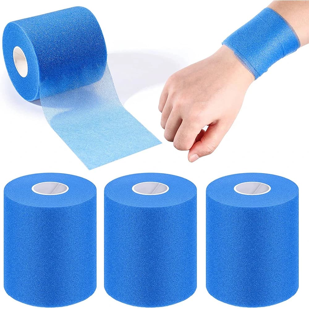 3 sports tape rolls for underwear in sporty elastic foam for elbows, wrists, hands, knees, ankles, hair