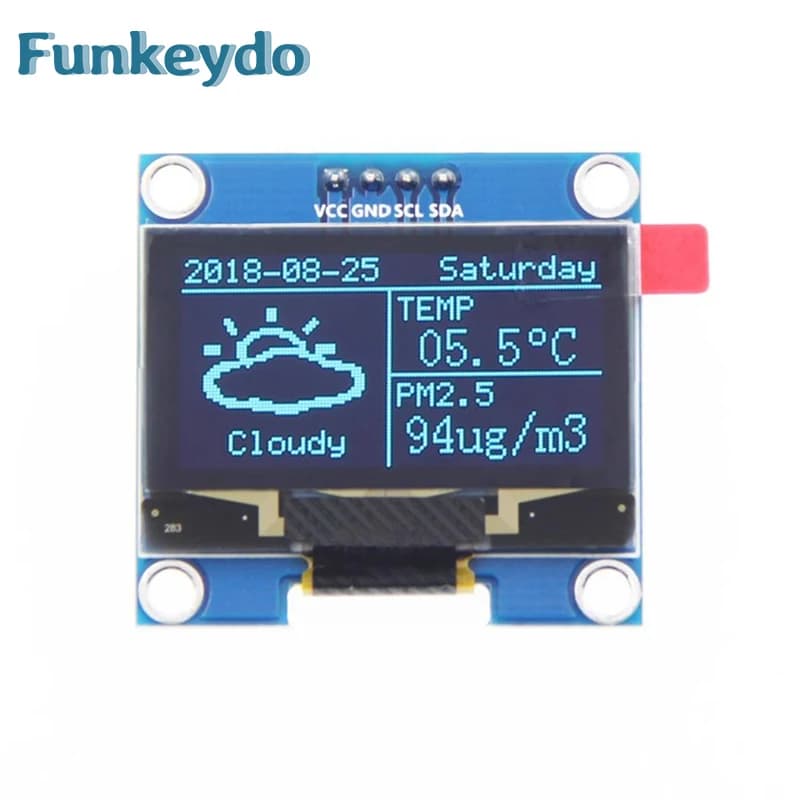 1.3 Inch OLED Display Module 128X64 4 Pin IIC I2C SH1106 Blue/White for Arduino IDE/Raspberry Pi