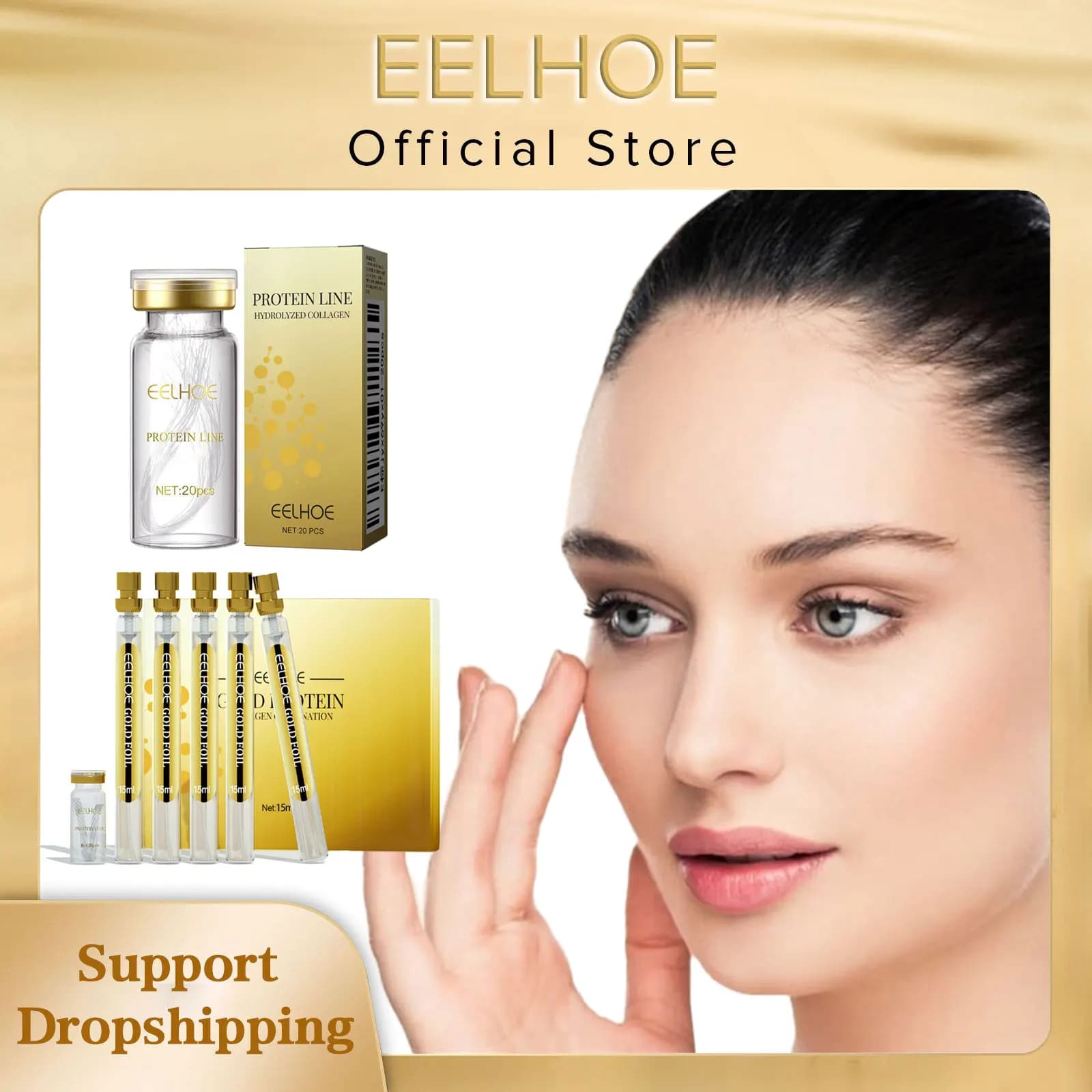 EELHOE Fili proteici Lifting del viso Rafforzamento della pelle Ringiovanisci il viso Nutriente Riparazione profonda Rassodante della pelle Linea proteica Collagene