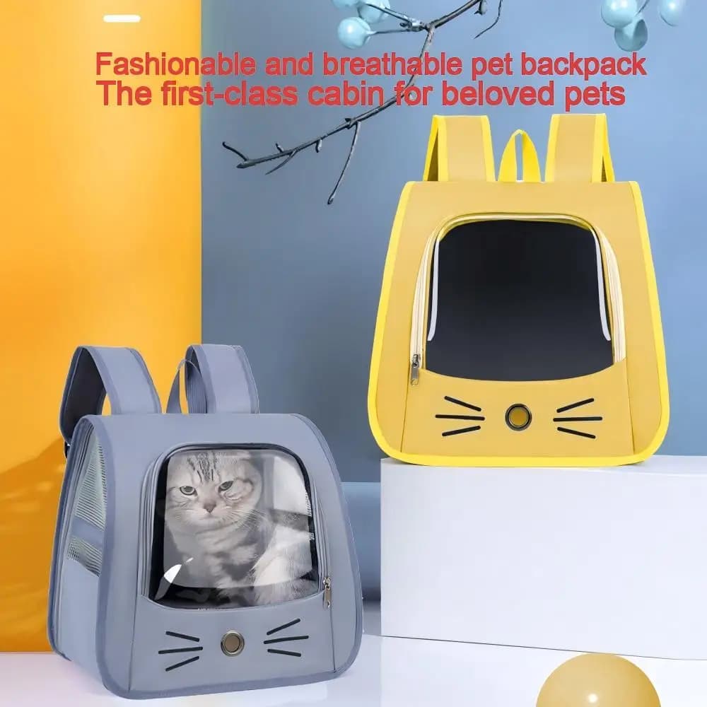 Zaino Trasportino per Animali Domestici Traspirante Anti-Stress Borsa da Viaggio Regolabile a Tracolla per Gatti e Cani