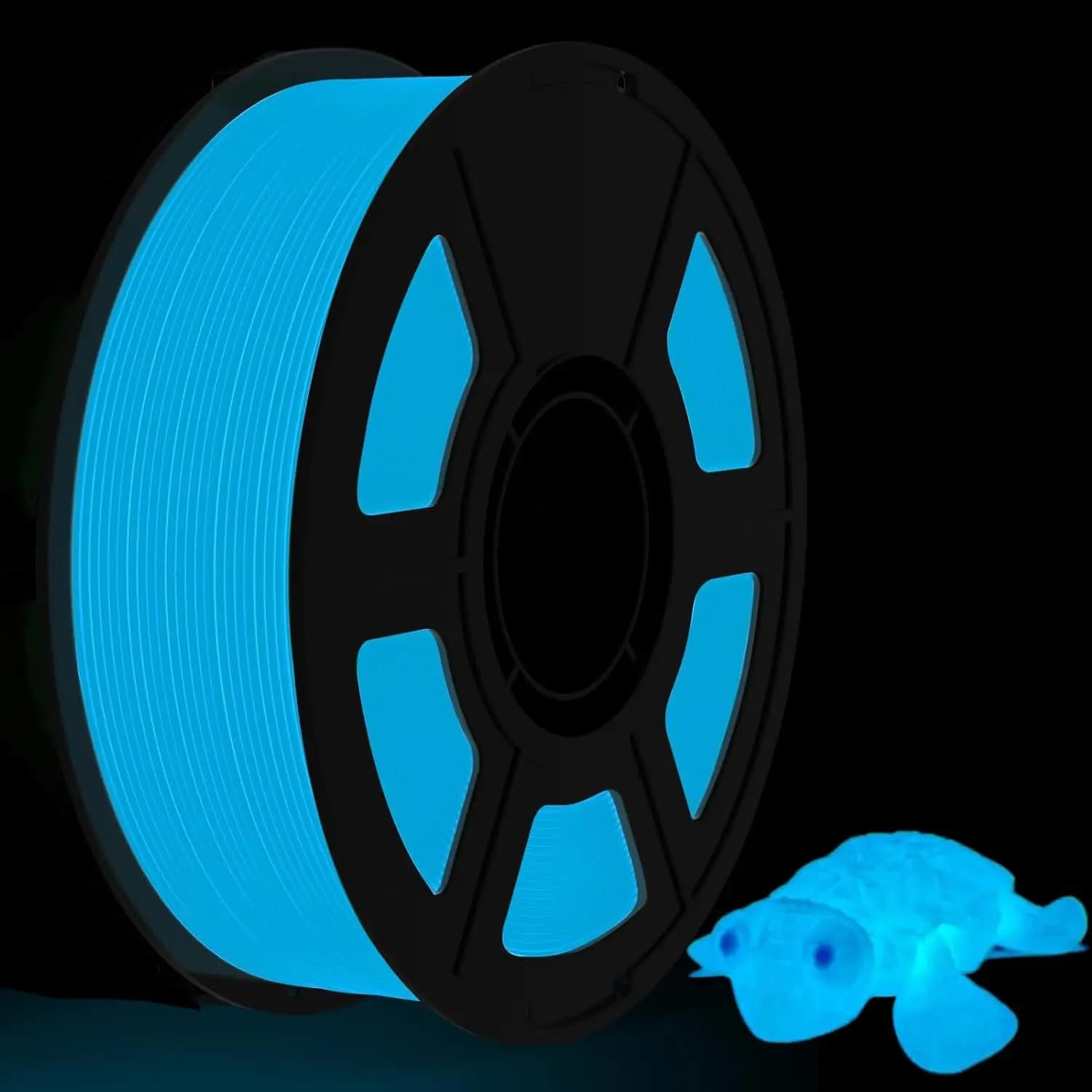 Filament PLA Blue Fosforescent 1.75mm for 3D Printer 250g, Dimensional Accuracy +/- 0.03 for 3D Printing