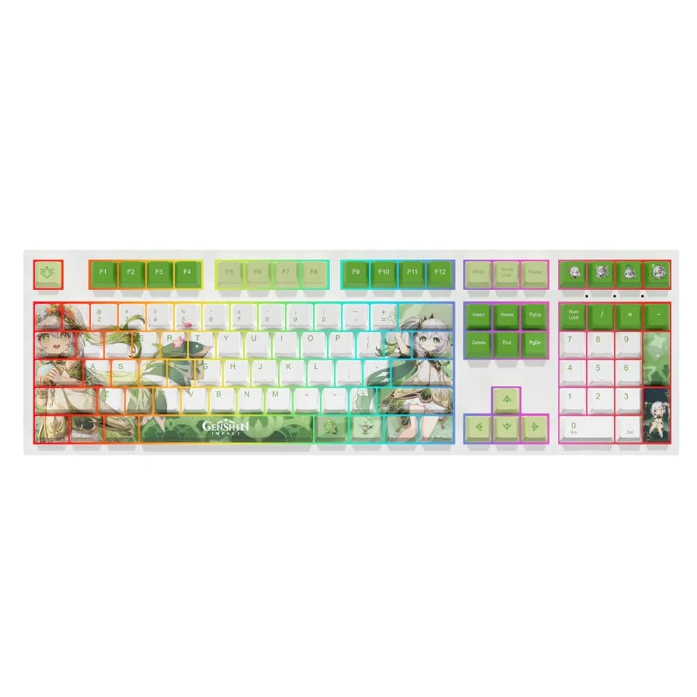 Genshin Impact Nahida Keycap Tastiera meccanica con sublimazione del colore 108 tasti Anime PBT Keycaps per Cherry MX Switch