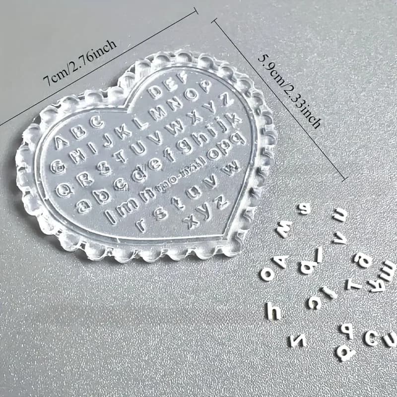 1pc Self-Made Nail Art Letter Mold, Carving Set with Uppercase And Lowercase Letters, Transparent Nail Shaping Soft Mold Set for