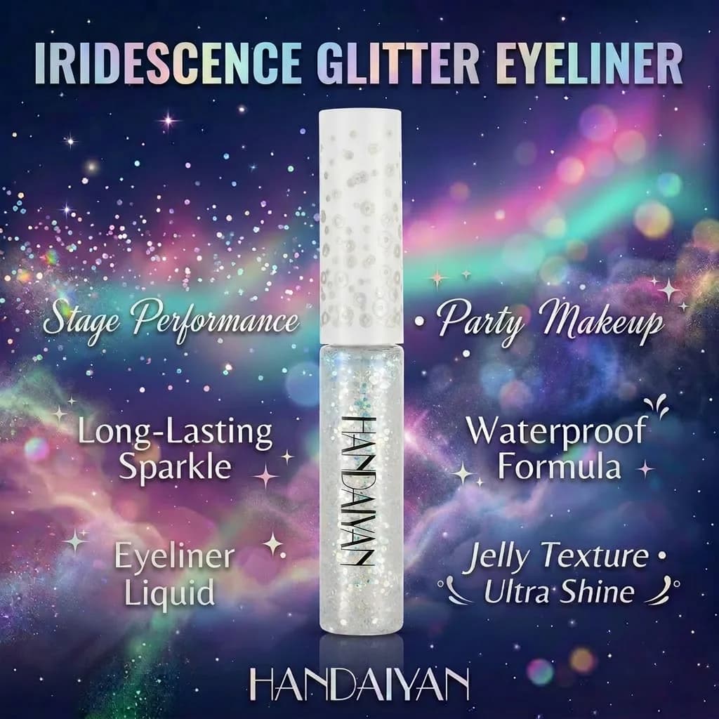Eyeliner liquido in 12 colori + ombretto in gel glitterato, trucco per occhi, effetto scintillante per performance sul palco, stile europeo e americano