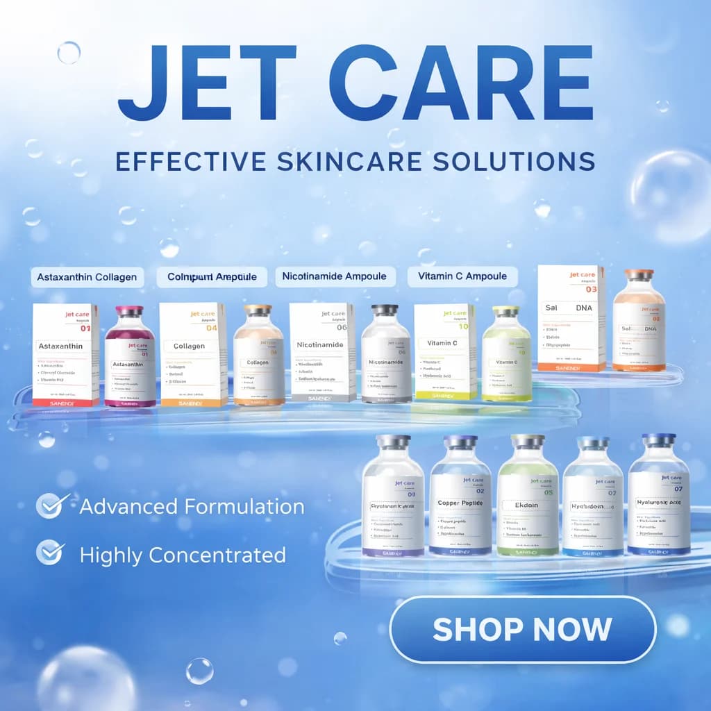 10 Types Jet Care Ampoule Hyaluronic Acid Collagen Peptide PDRN Salmon DNA Serum Korean Skin Care Hydrating Brightening Essence