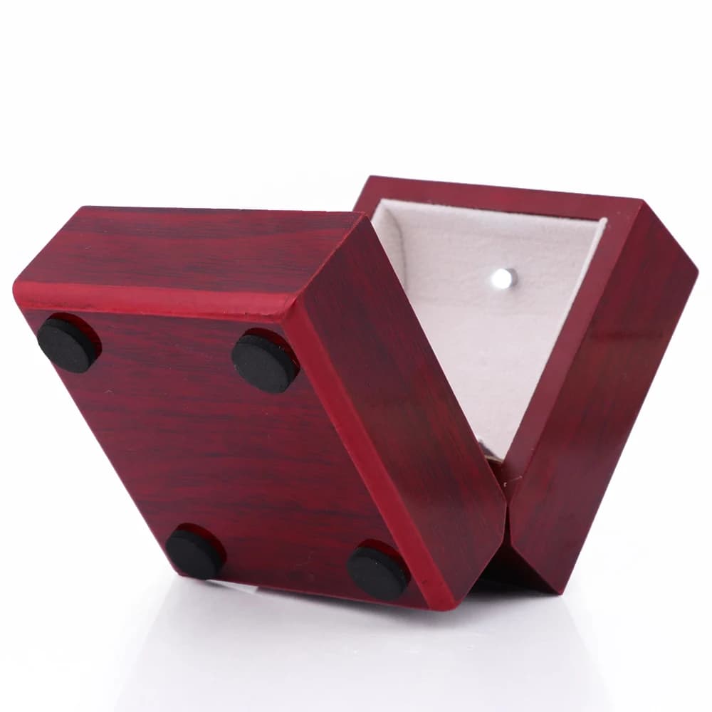 Scatola per anelli del campionato, scatola per esposizione in scatola di legno a LED scatola portaoggetti in legno a foro singolo per palline da golf da uomo