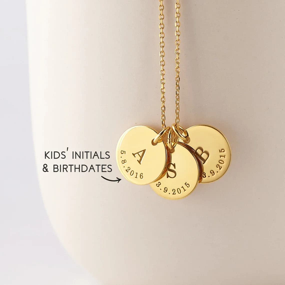 Personalized Children's Initials Necklace Silver Mom Necklace Kids Initials Necklace For Mom Jewelry Mothers Day Gift