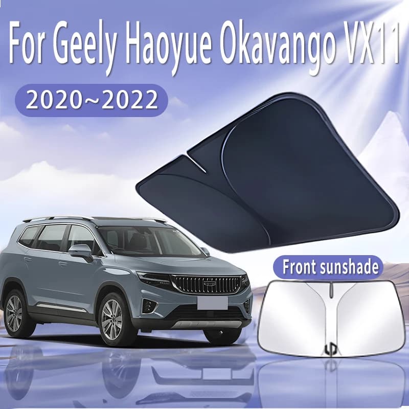 Visiera parasole per auto per Geely Haoyue Okavango VX11 2020 ~ 2022 Parabrezza anteriore Parasole Isolamento termico Raffreddamento estivo Accessori auto