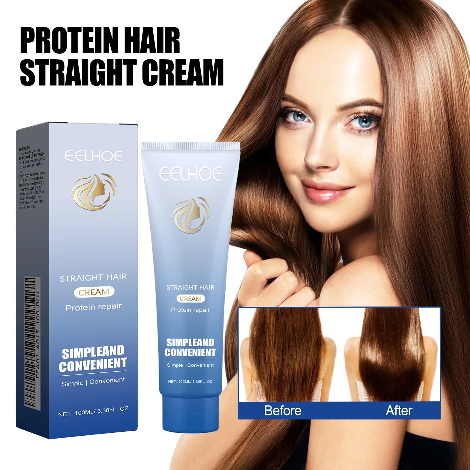 Eelhoe 100ml Smooth cream for keratin hair Levigante Hair care curls crevices Feed the protein correction of the scalp Soft cream for hair