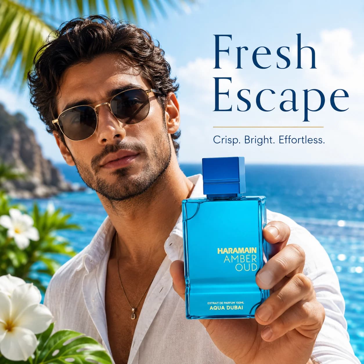 Al Haramain Amber Oud Aqua Dubai Eau de Cologne | Unisex, Lunga Durata | 2.0 oz