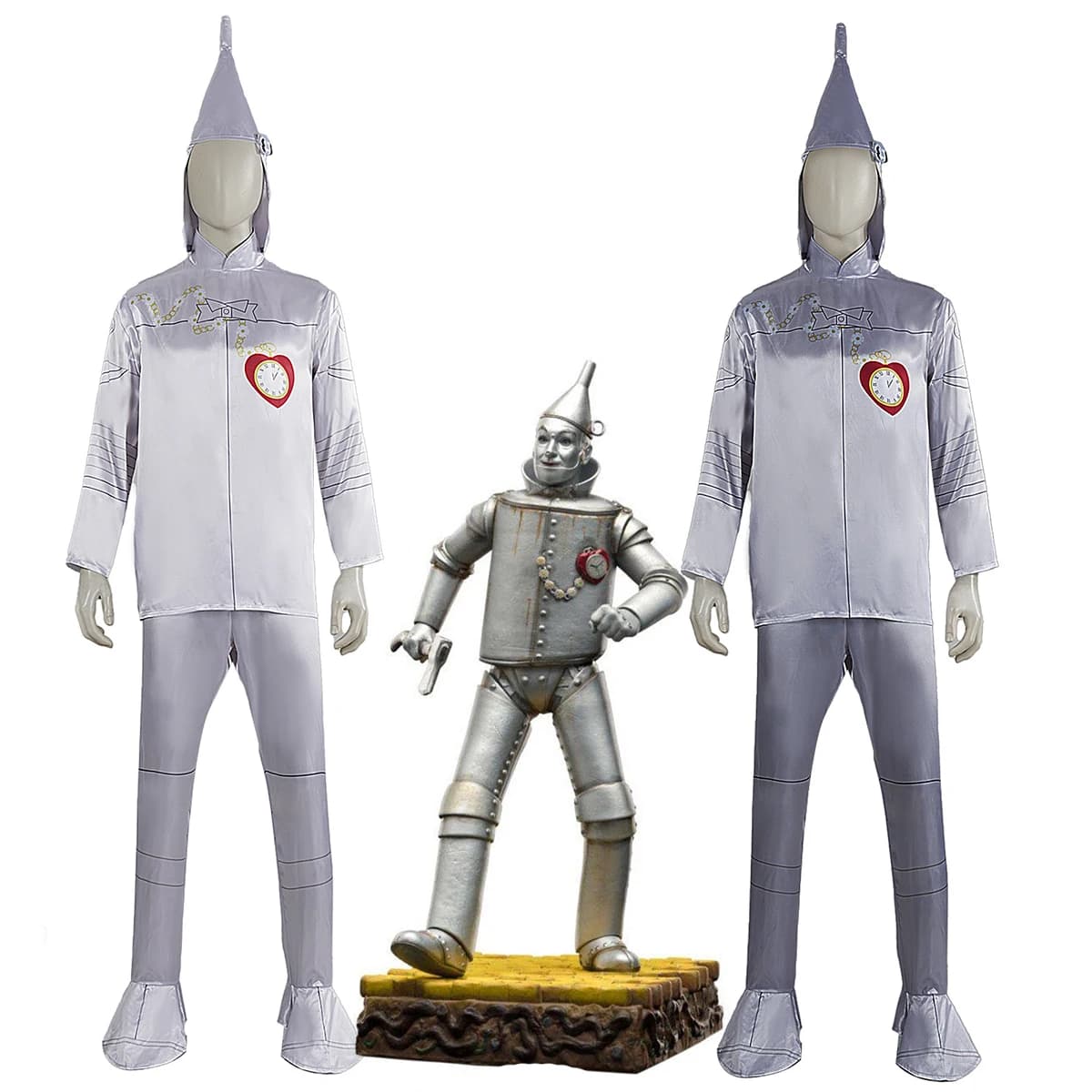 2025 nuovi uomini di arrivo latta metallizzato nastro vestito operato Halloween adulto mago di Oz Tin Man costume cosplay per le donne