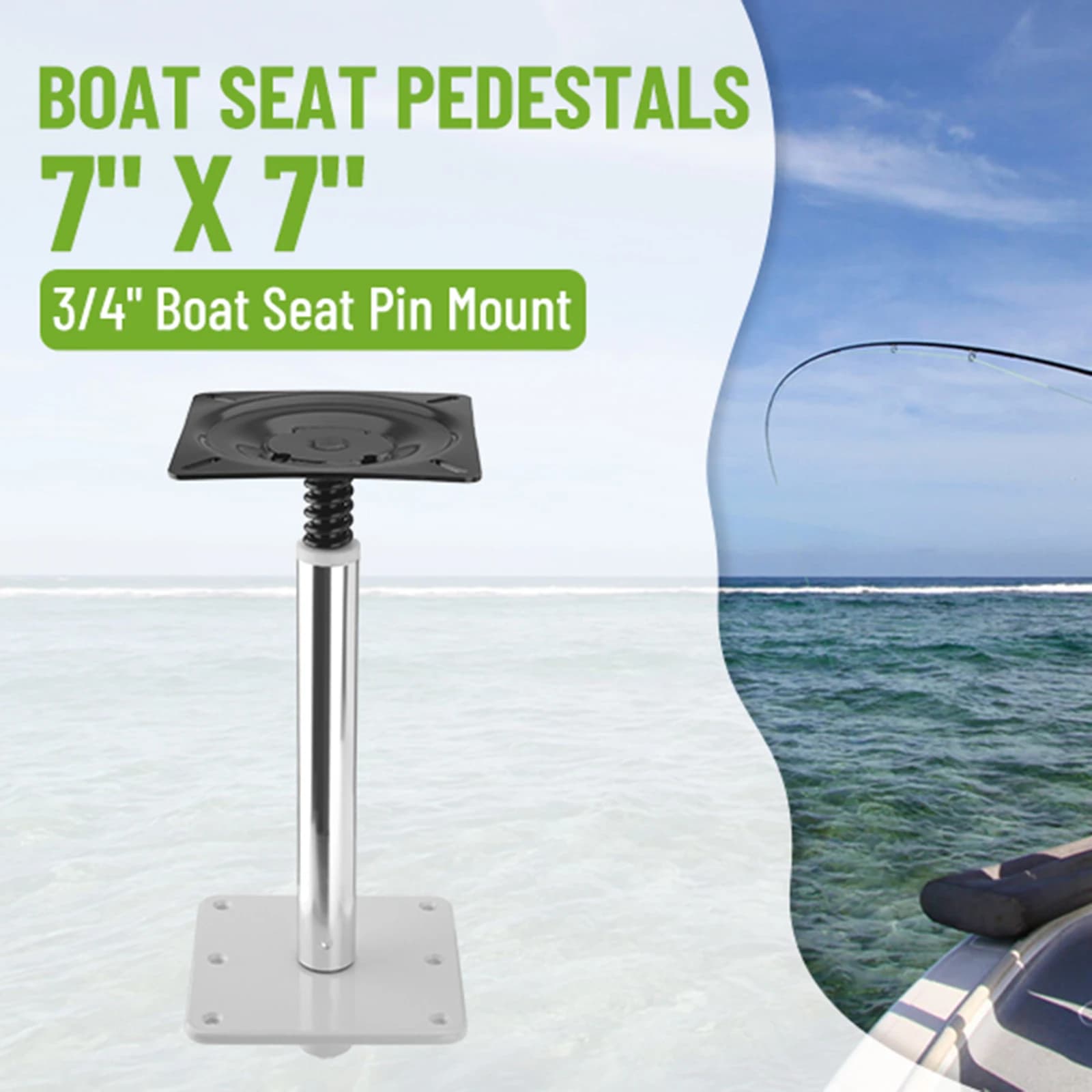 Boat Seat Pedestal Base Kit 11inch Tall Rotation Holder Rack Deck Easy to Mounted for Outdoor Summer Cruising Boat