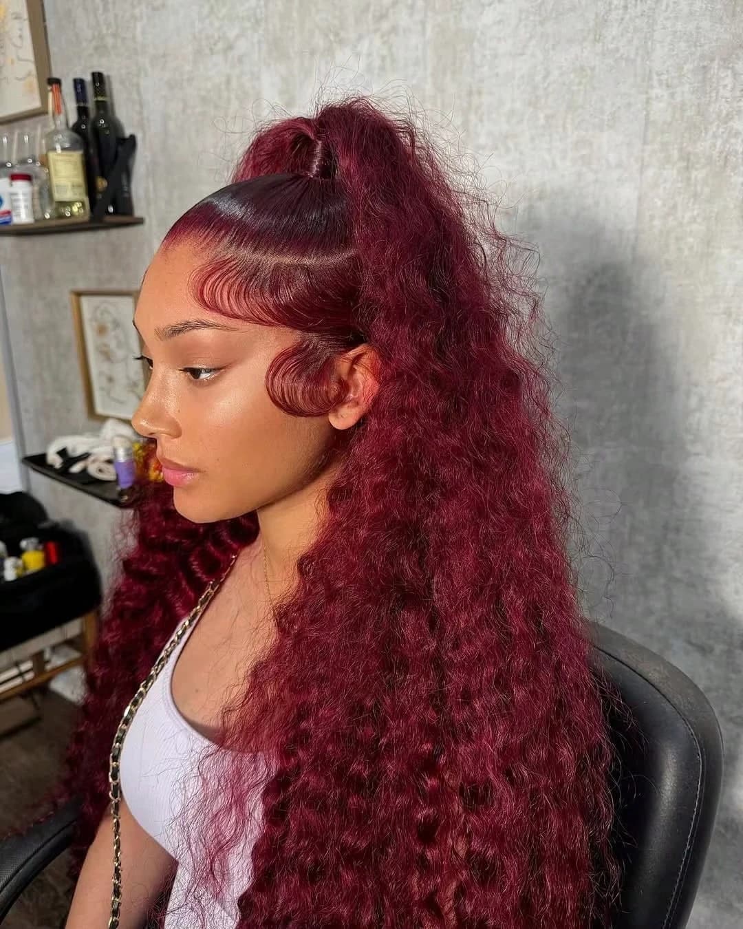 30 40 Inch Burgundy 99j Deep Wave Frontal Wig Colored Curly Human Hair Wigs 200 250 Density Hd Lace Frontal Human Hair Wigs