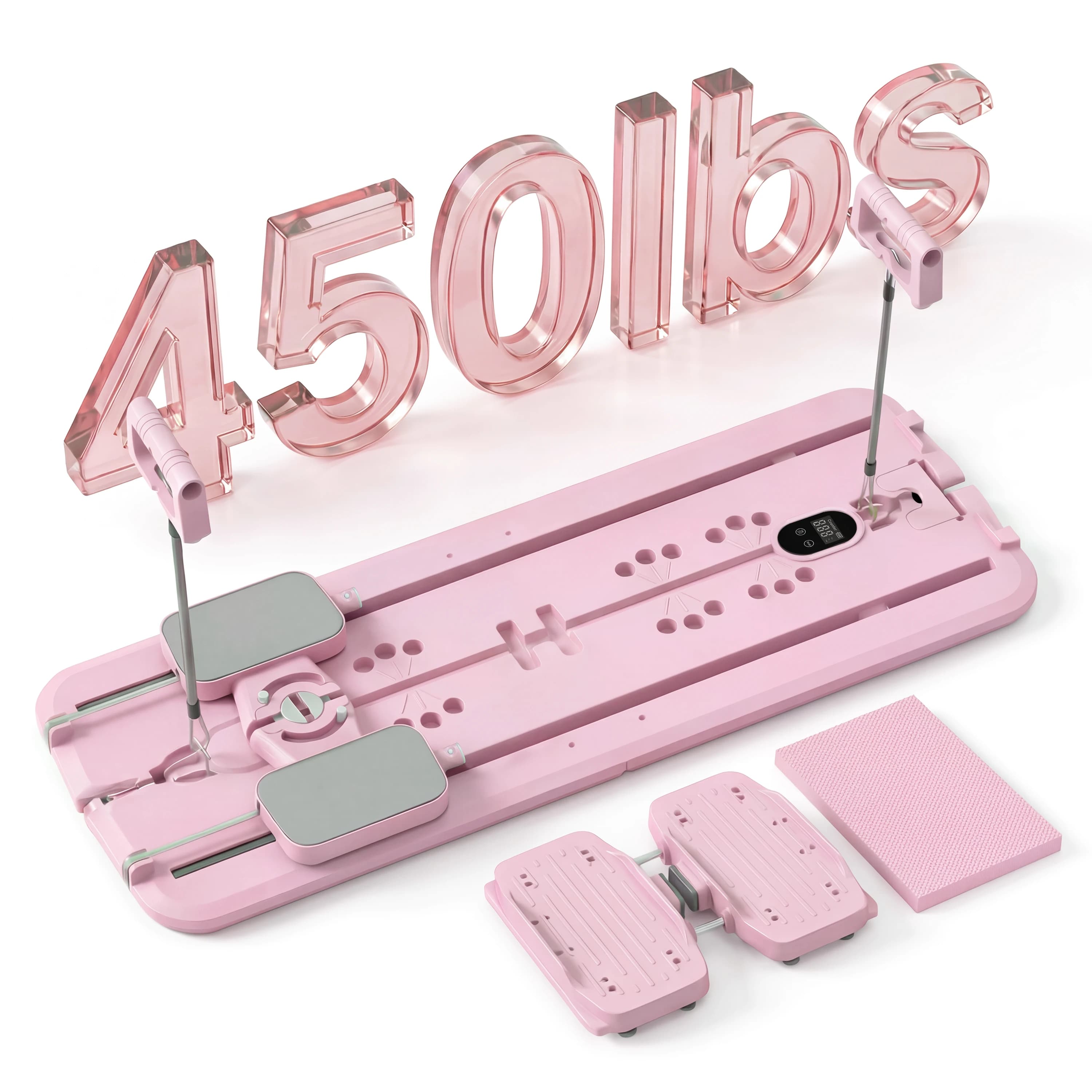 MAXU Foldable Pilates Reformer Board with Counter, Resistance Bands and Ski Mode for Home Workout