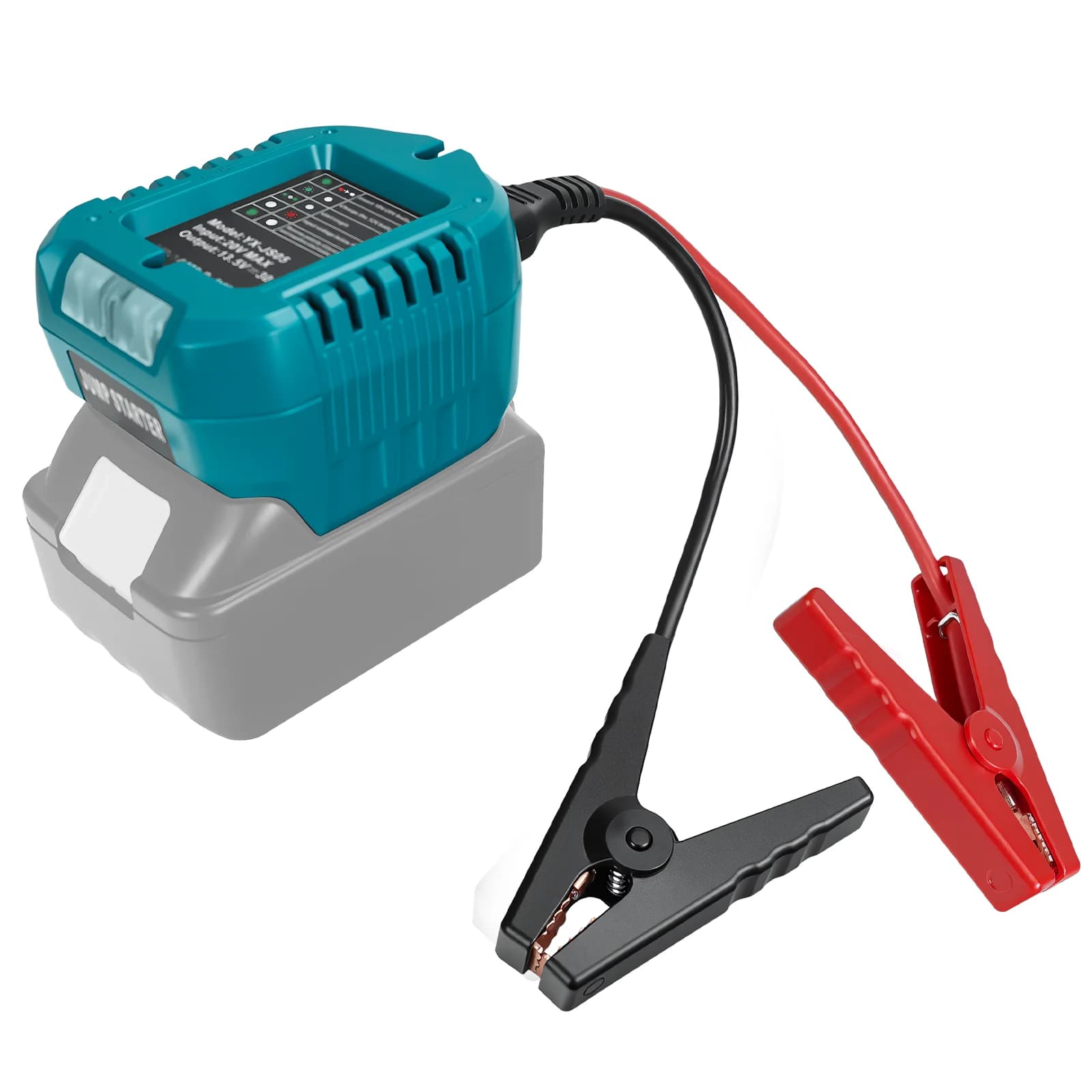 Cavi avviamento di emergenza Morsetti avviamento ponticello filo 10AWG Cavo booster automobilistico Linea di utensili elettrici per batteria Makita 18V (senza batteria)