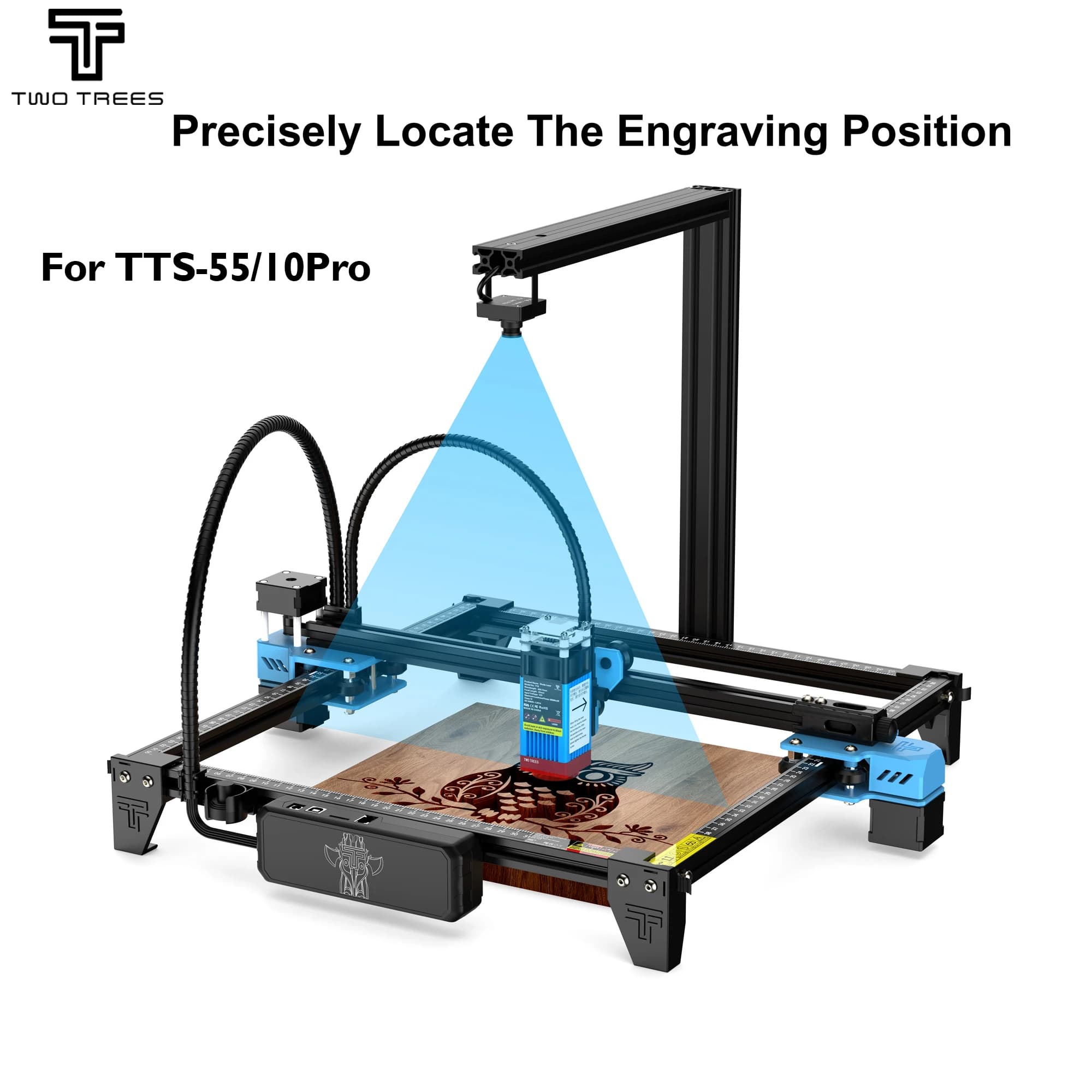 TWOTREES 500W Camera for TTS-55Pro TTS-10Pro Laser Engraver LightBurn Compatible for Precision and Batch Engraving CNC Tools
