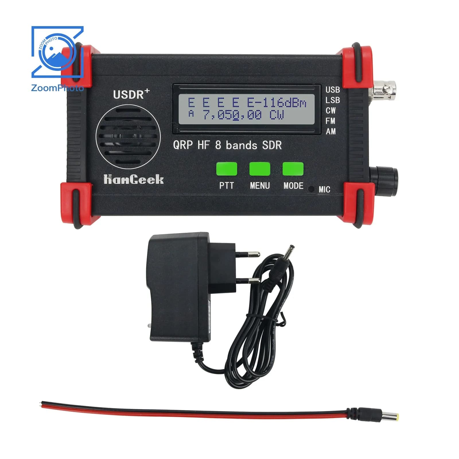 HanGeek USDR + 5W QRP HF ricetrasmettitore SDR a 8 bande FT8 ricetrasmettitore USB LSB HF senza microfono