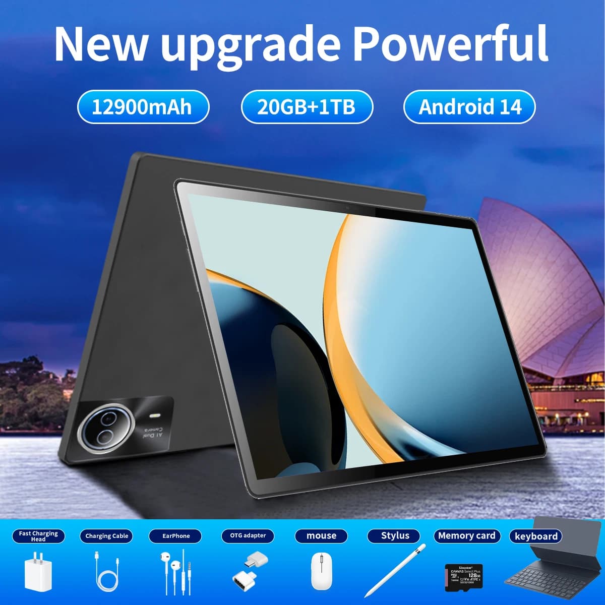 2025 nuovo arrivo 14 pollici 10 Core Tablet Android 13 Google Play Dual 4G/5G rete GPS Bluetooth WiFi Tablet 20GB RAM 1TB ROM