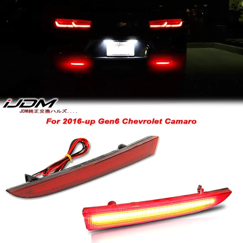 2 pz Rosso LED Paraurti Riflettore Luci Per 2016-2022 Gen6 Chevrolet Camaro Per Cadillac XT5 ATS Coda/Freno o Fendinebbia posteriori