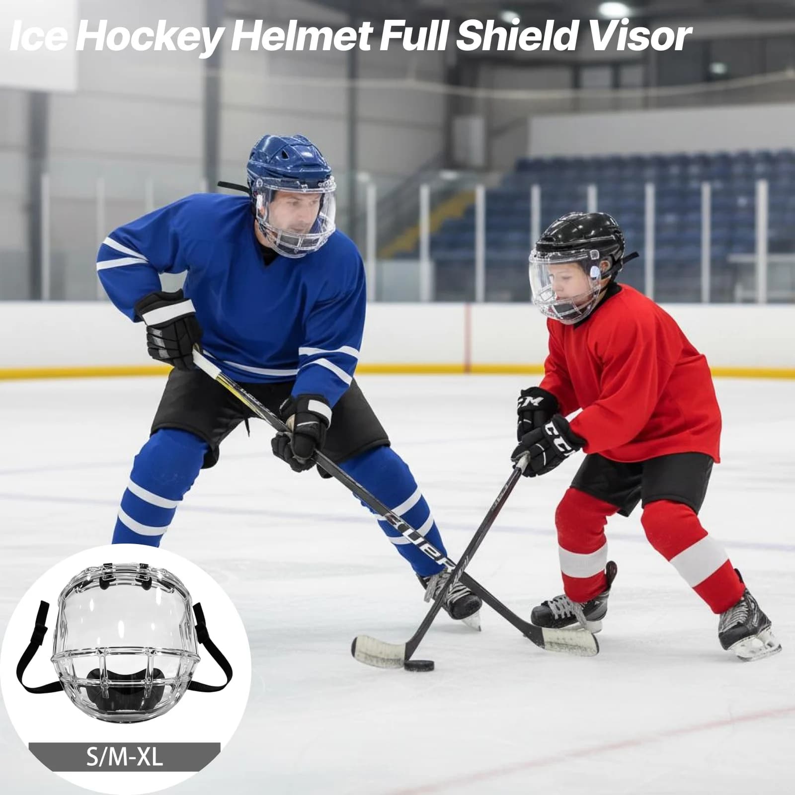 Visiera Integrale Premium per Casco da Hockey su Ghiaccio, Resistente, Anti-Graffio, Anti-Appannamento, Protezione Completa per Hockey su Ghiaccio e Hockey su Pattini