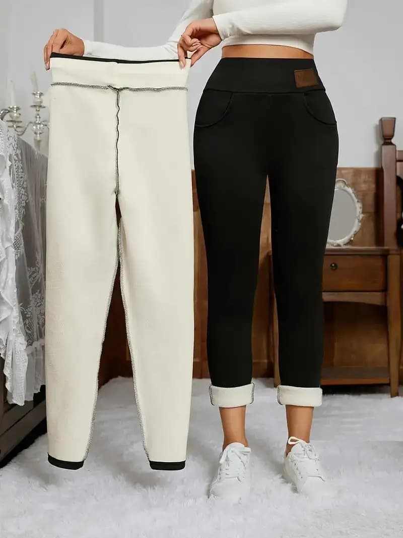 Leggings foderati in pile da donna, leggings foderati in pile modellanti a vita alta, pantaloni da yoga morbidi e caldi da allenamento invernali