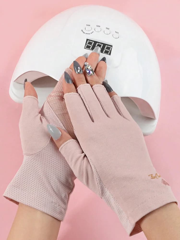 1 Paio di Guanti Anti-UV per Unghie, Protezione UV per Gel, Guanti Senza Dita per Manicure, Strumenti per Nail Art, Protezione dalle Radiazioni della Lampada LED per Asciugatura Unghie, per Strumenti da Salone