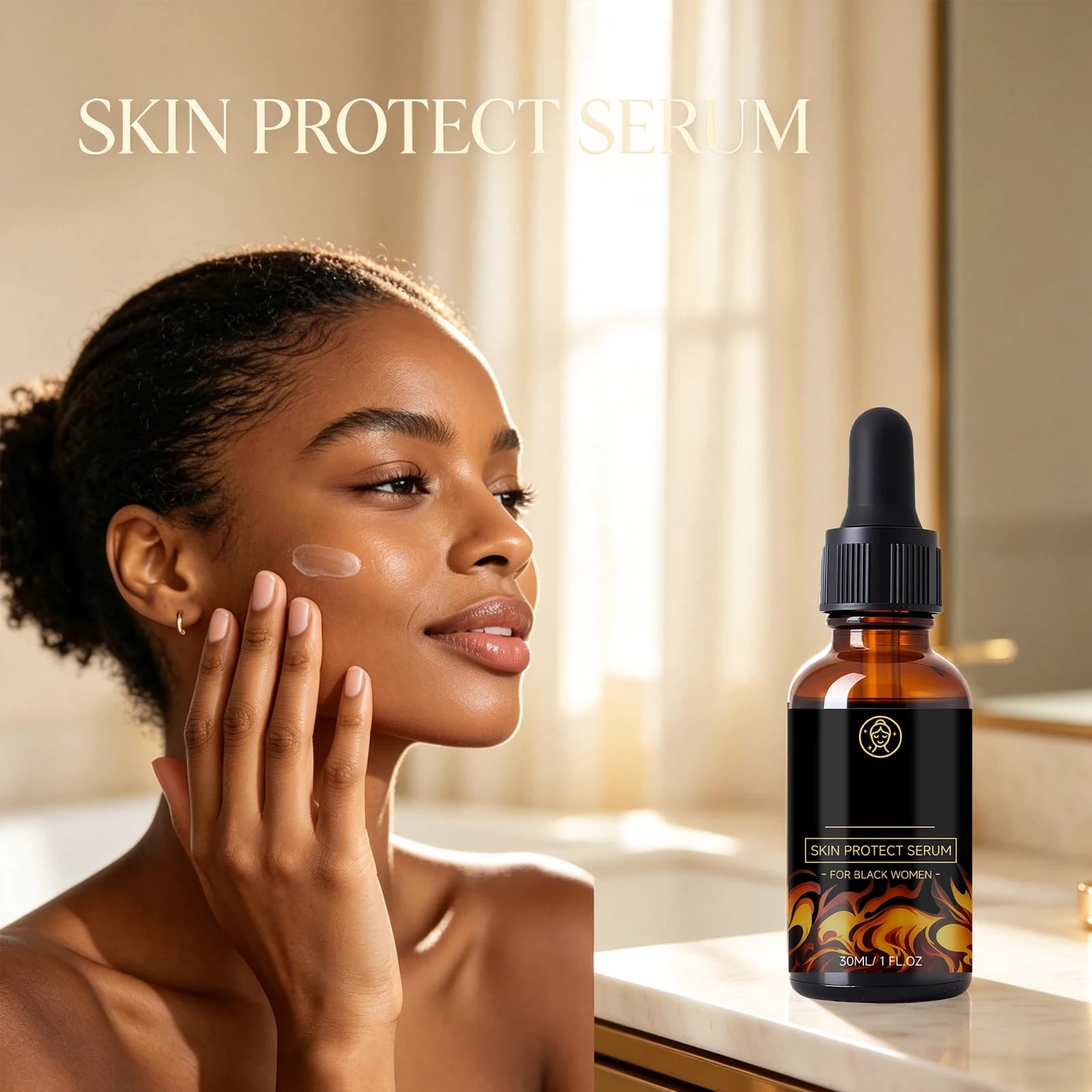 Facial Protect Serum Castor Oil Firming Skin Tightening Deep Moisturizing Barrier Repair Lightweight Fast Absorbing Daily Skin Care