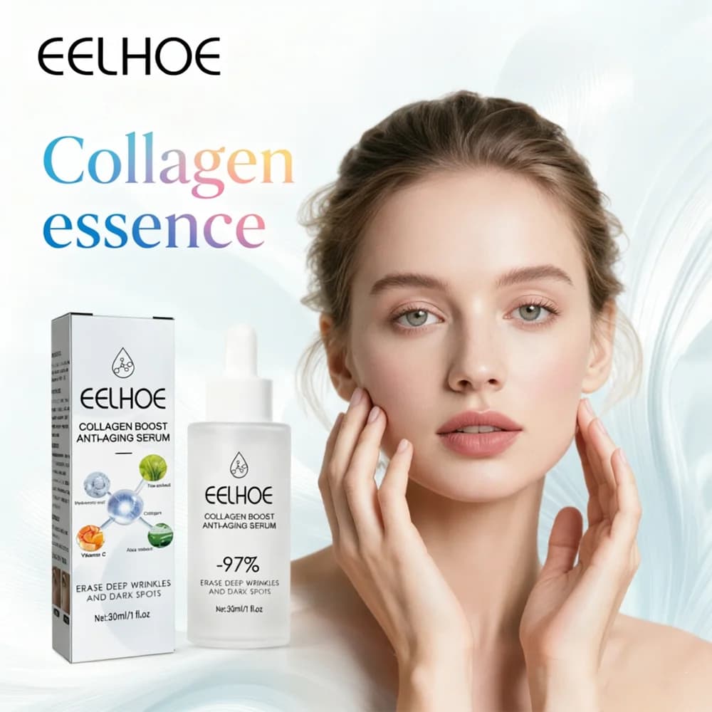 EELHOE Siero al Collagene per la Pelle, Idratante, Rassodante, Delicato, Nutriente, Essenza per la Cura del Viso Quotidiana