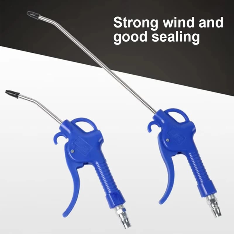 Compressed air gun, high flow air gun for compressor with angled folded nozzle, three colors to choose from, short style