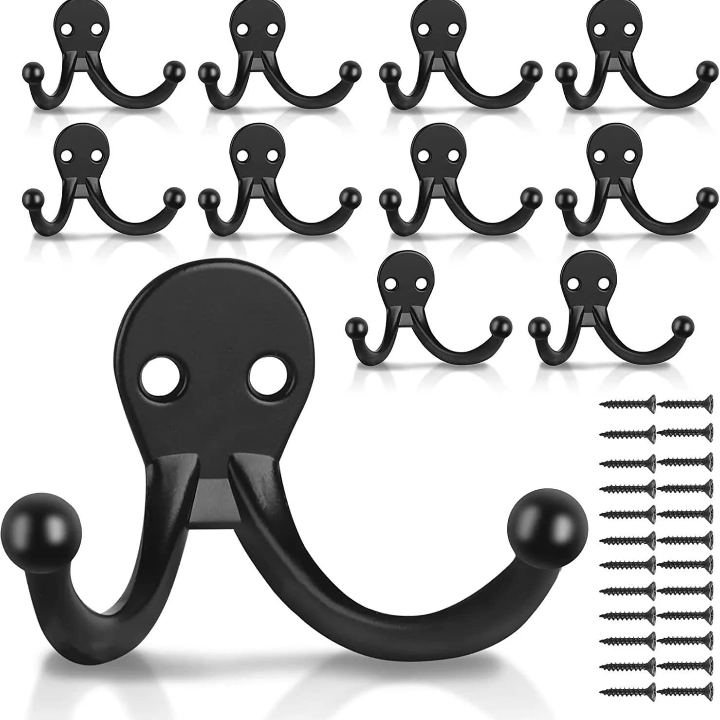 Double-Claw Wall-Mounted Coat Hook Retro Metal Bathrobe Hook Rust-Proof Practical Towel Key Hook Heavy-Duty For Office Home