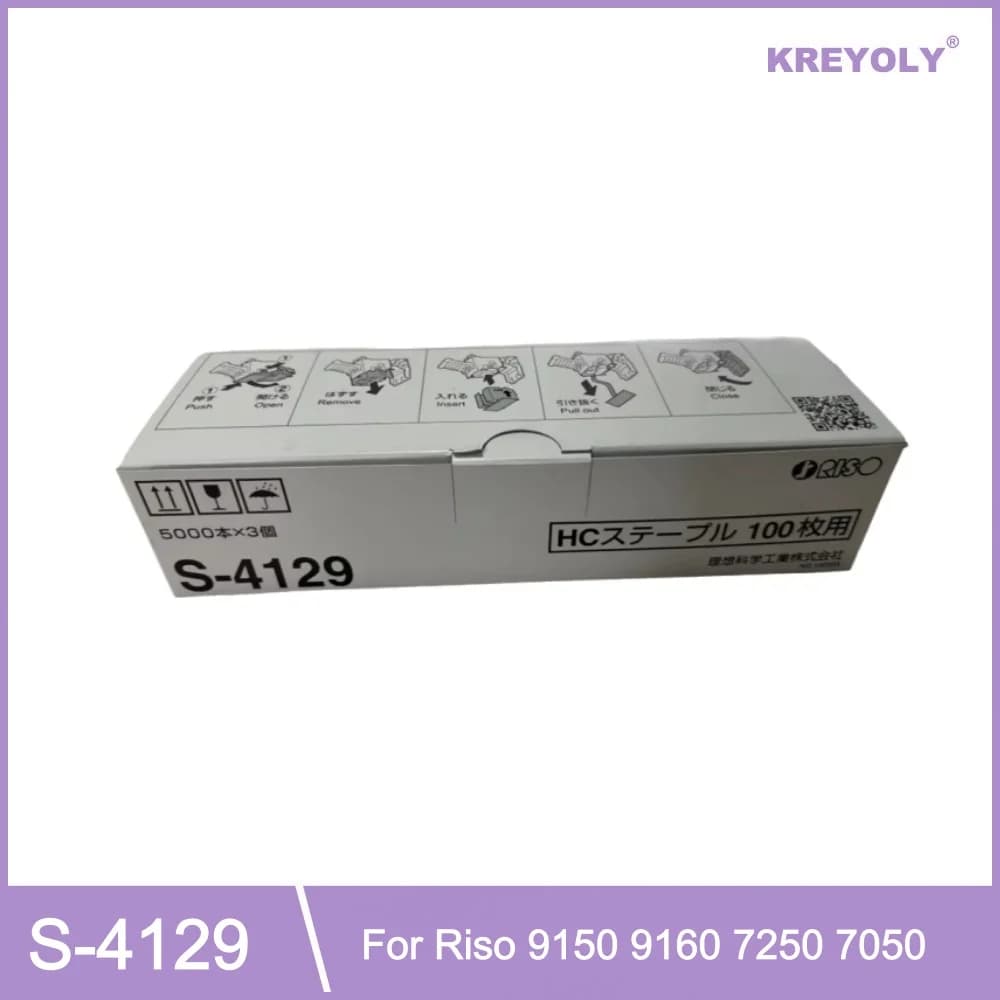 Nuovo Originale S-4129 HC Staple100 per Riso 9150 9160 7250 7050 Serie GD FW Cartuccia per Graffatrice Finisher 5000x3 Pezzi