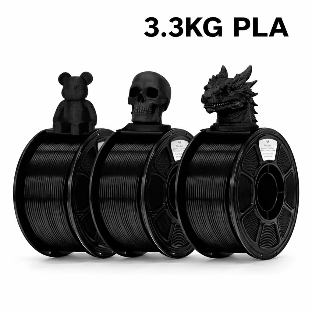 PLA Standard 3.3KG 1.75mm Filament for 3D Printers, Plastic Material, 0.02mm Precision, Compatible with Most FDM Printers
