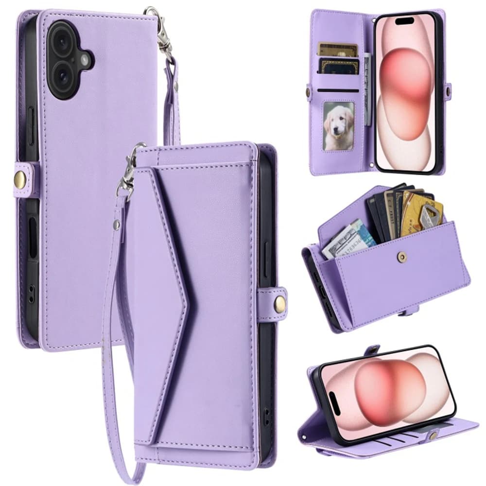 PU Leather Wallet Book Cover Phone Cases for Redmi Note 15 14 13 12S 12 Pro Plus Crossbody Multifunctional berging Flip Cover