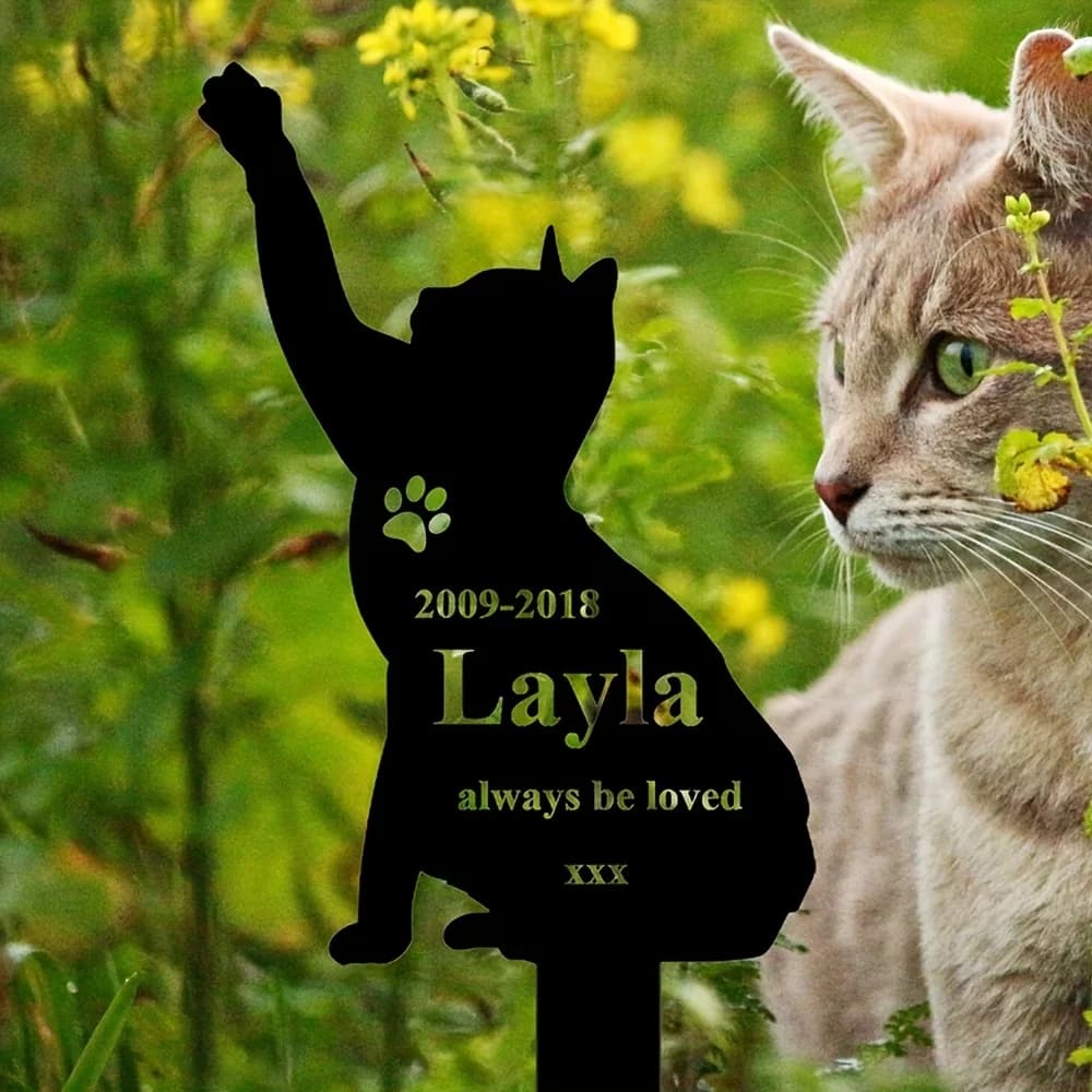 Custom Commemorative Plate for Cats, Commemorative Plate for Cats + Plates, Cats Lapid, Commemorative Gifts for Cats, Metal Garden Tile, Cats Burial Plate